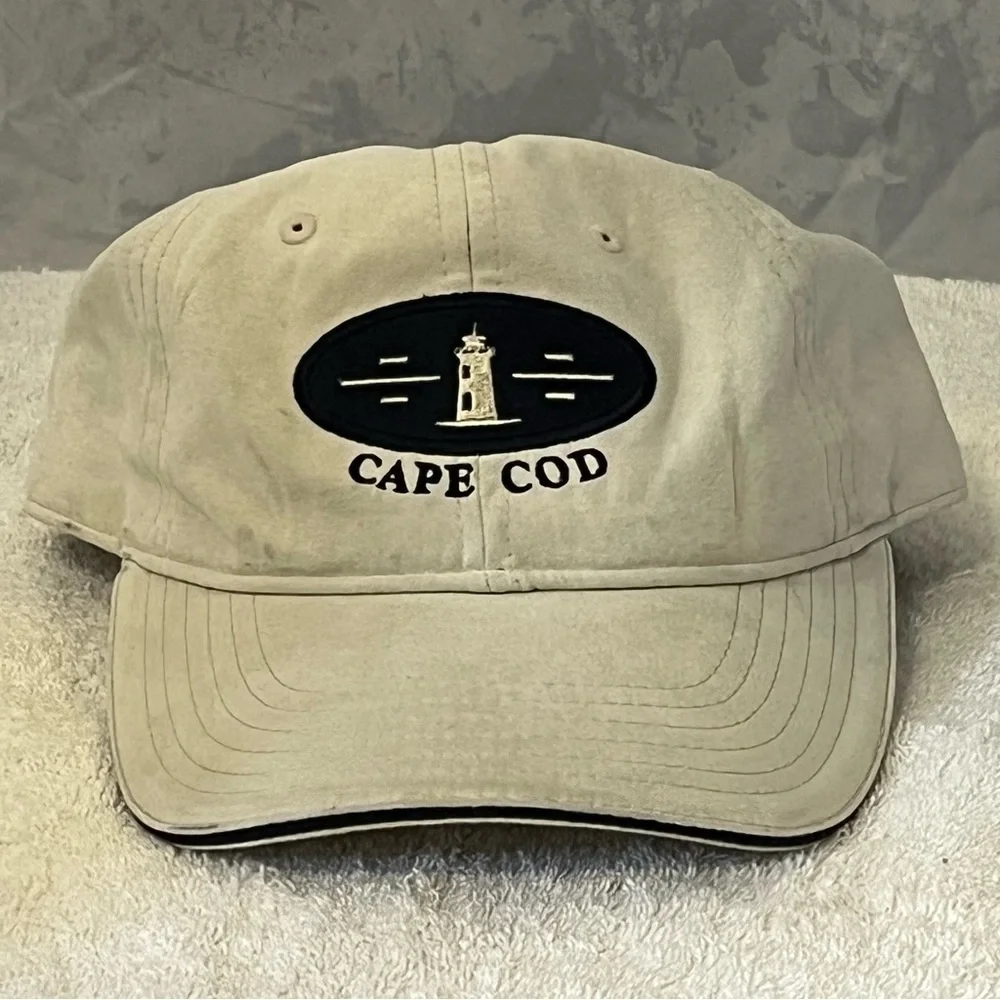 Cape Cod Lighthouse Beige Adjustable Ball Cap